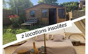 petit chalet insolite vie en plein air Bastide Bellugue maison d'hôtes à la ferme à 3 mn de lourmarin